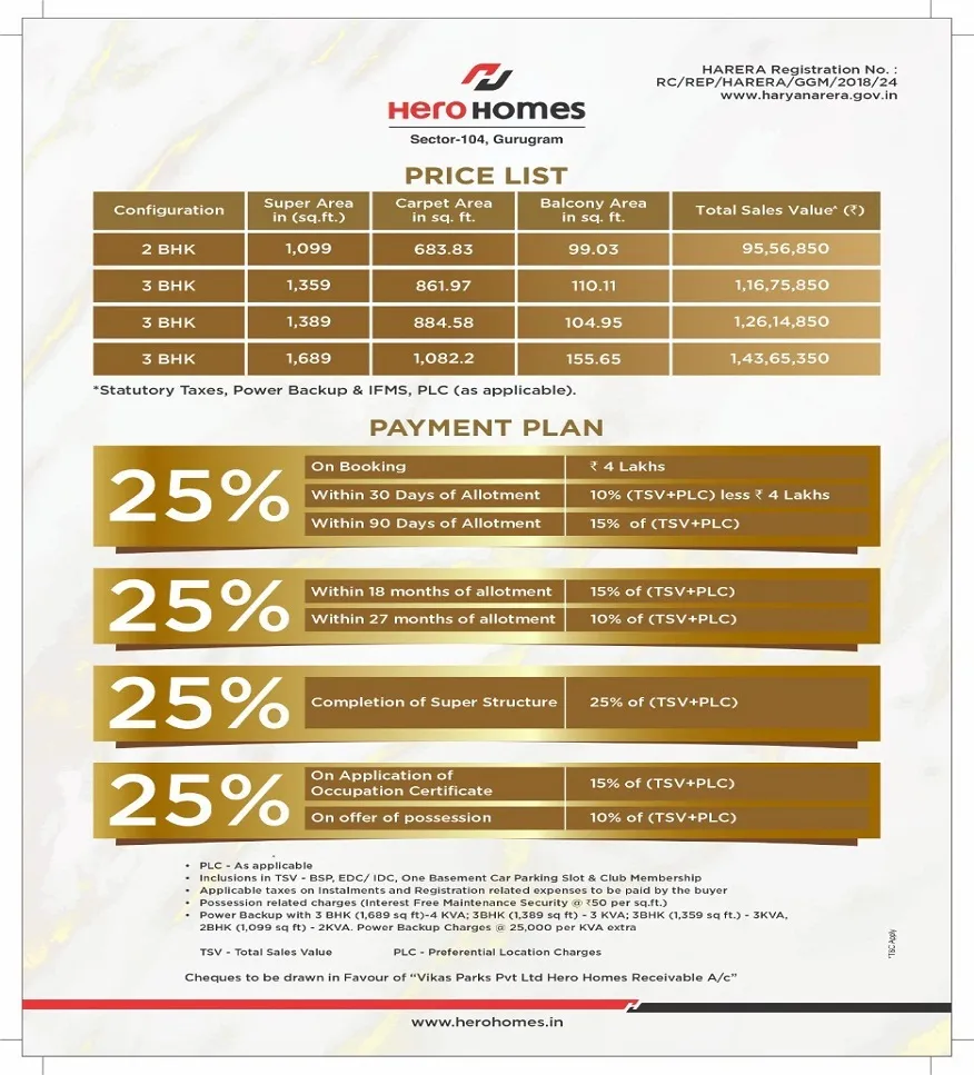 Hero Homes Sector 104  Dwarka Expressway, Gurgaon thumbnail 14